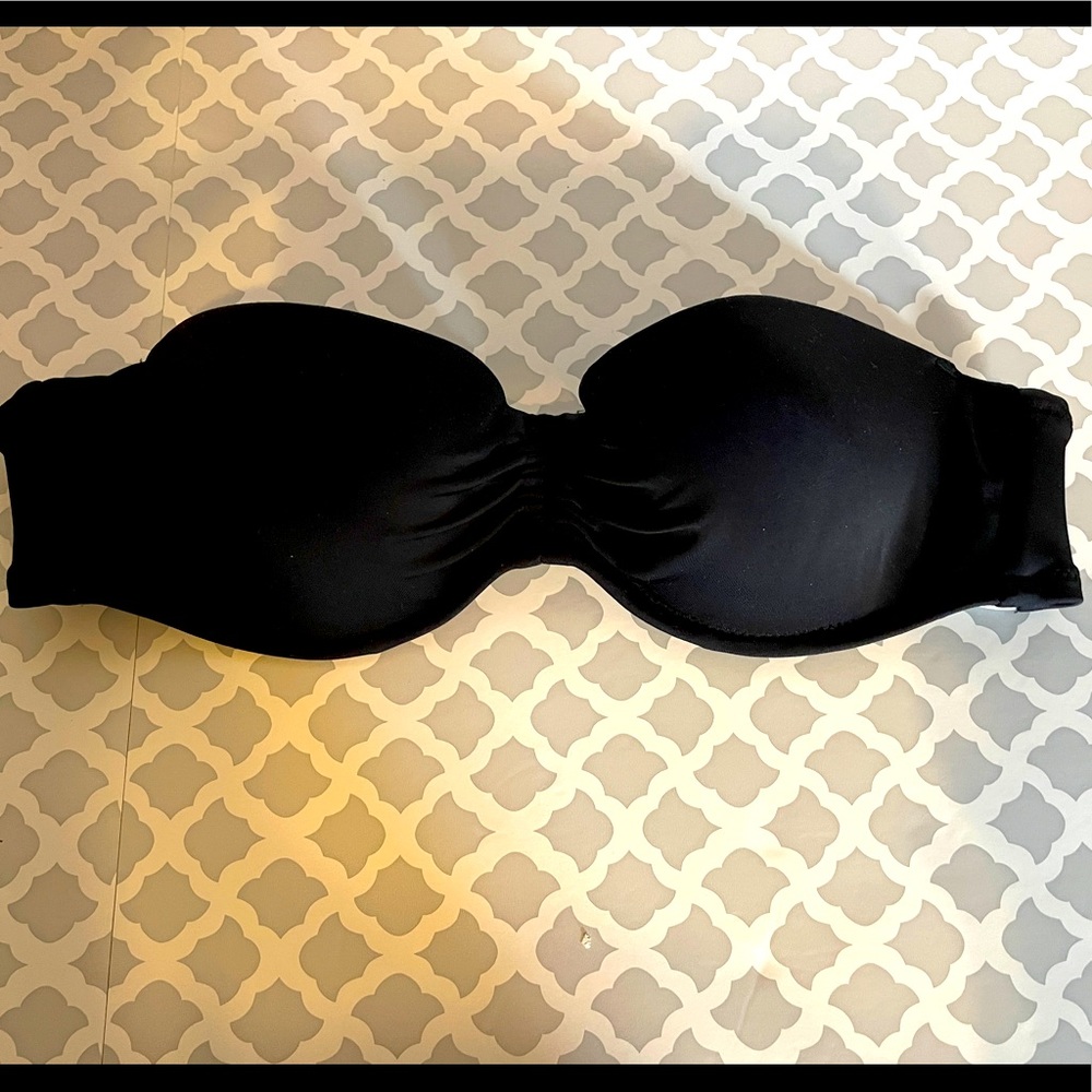 Victoria Secret Swim Bikini Top 34A black with neon back GUC